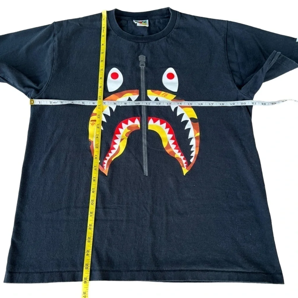 BAPE A Bathing Ape Yellow Orange Camo Shark T-Shirt Short Sleeve Large - Picture 4 of 10